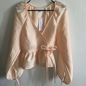 Peach Color Deep V Long Sleeve from Nordstrom - Topshop